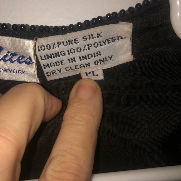 Silky Nights New York 100% silk Black Textured Open Front Blazer. Gently used - Picture 5 of 8